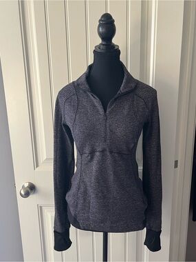 🖤 VINTAGE ✨Lululemon Runderful 1/2 Zip Pullover – Heathered Black/Grey – Size 6